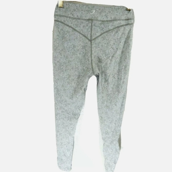 Gymshark Fleur Textured Green Khaki Leggings - Picture 3 of 4